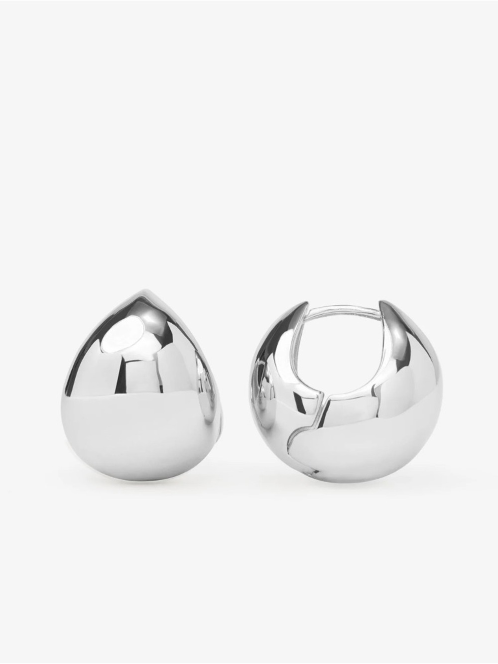 Melinda Maria Norah High-Shine Silver Teardrop Hoop Womens Earrings